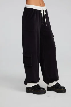 Chaser Brand Raquel Shadow Black Joggers New