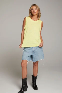 Chaser Brand Raw Edge Lemon Muscle Tank Hot