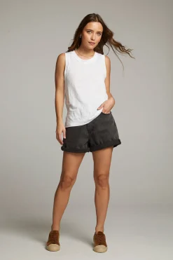 Chaser Brand Raw Edge White Muscle Tank Flash Sale