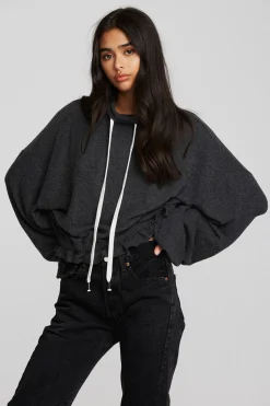 Chaser Brand Recycled Bliss Knit Cropped Pullover With Elastic Waist & Sleeve Outlet