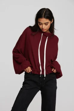 Chaser Brand Recycled Bliss Knit Cropped Pullover With Elastic Waist & Sleeve Cheap