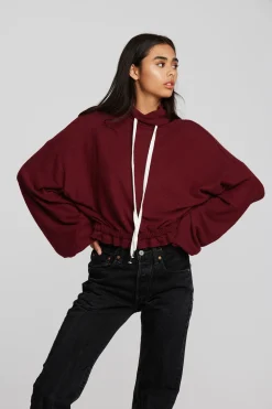 Chaser Brand Recycled Bliss Knit Cropped Pullover With Elastic Waist & Sleeve Cheap