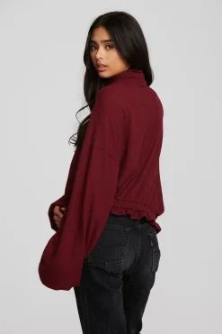 Chaser Brand Recycled Bliss Knit Cropped Pullover With Elastic Waist & Sleeve Cheap