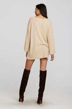 Chaser Brand Recycled Bliss Knit V-neck Tunic With Button Side Seam Sale