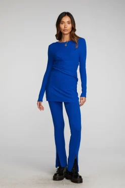 Chaser Brand Recycled Love Rib Long Sleeve Tee With Crossover Styling Online