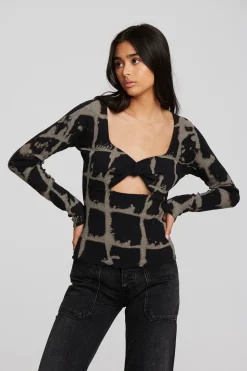 Chaser Brand Recycled Vintage Rib Long Sleeve Top With Twist Detail Store