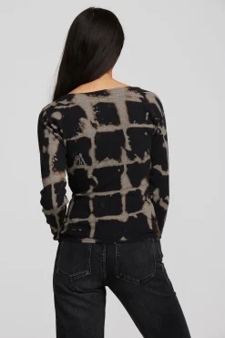 Chaser Brand Recycled Vintage Rib Long Sleeve Top With Twist Detail Store