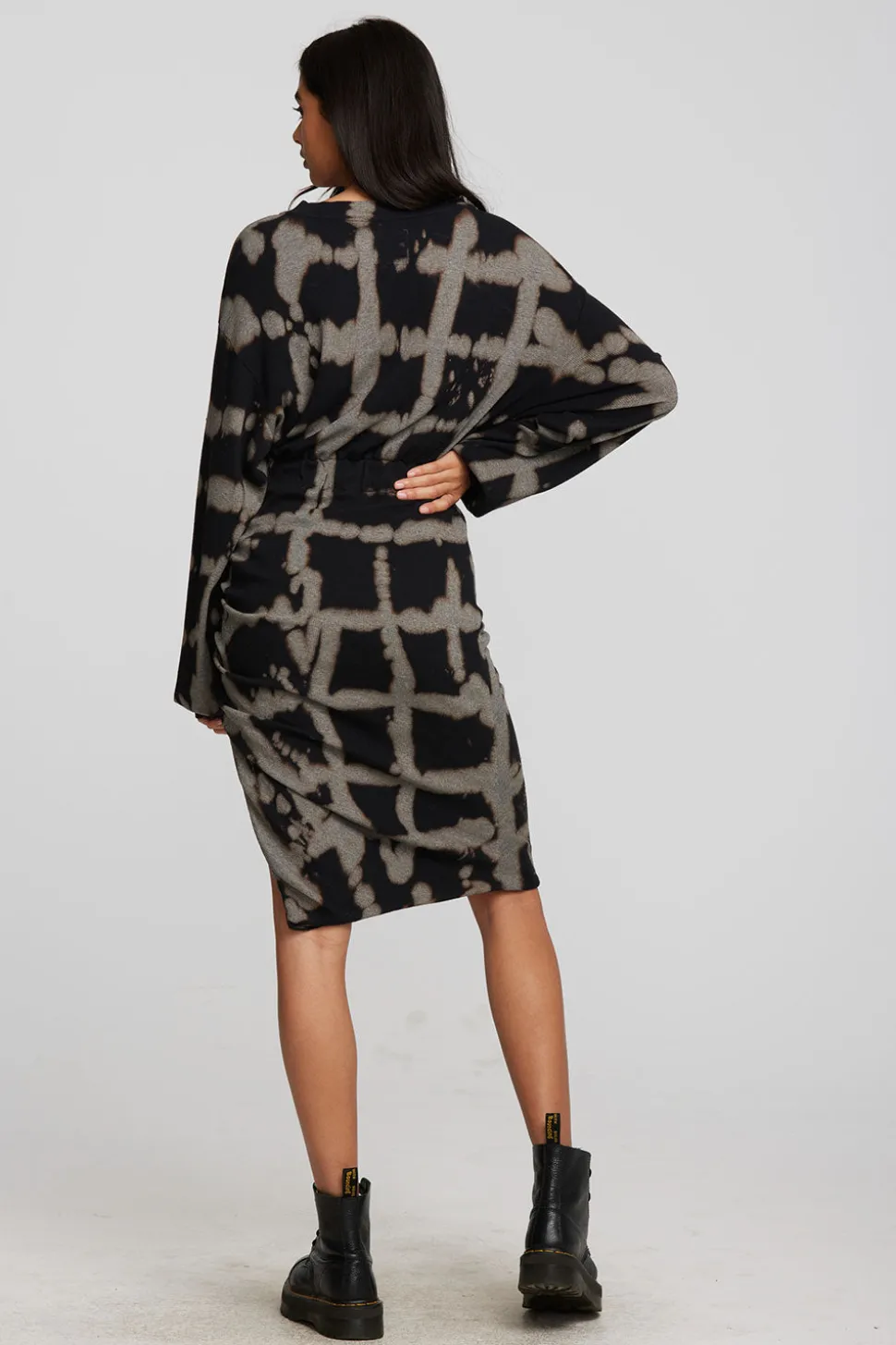Chaser Brand Recycled Vintage Rib Midi Dress With Shirring And Side Slit Best Sale