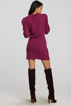 Chaser Brand Recycled Vintage Rib Mini Dress With Deep V And Pearl Snaps Hot