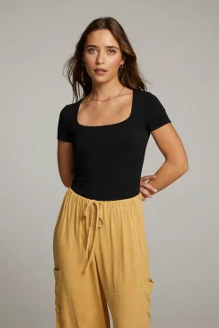 Chaser Brand River True Black Bodysuit Outlet