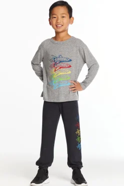 Chaser Brand Rocketships Boys Long Sleeve Crew Neck Tee Sale