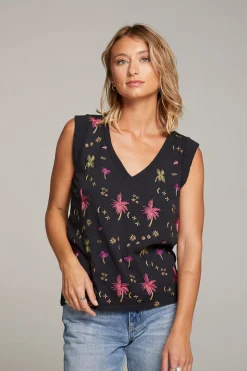 Chaser Brand Rolled Night Palm Armhole V-neck Muscle Tank Outlet
