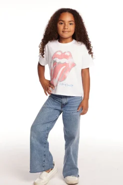 Chaser Brand Rolling Stones Classic Logo Girls Tee Cheap