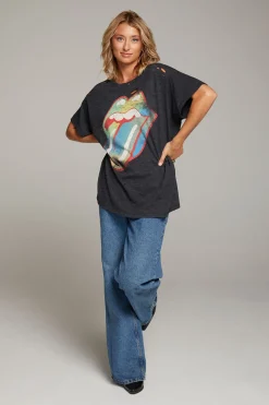 Chaser Brand Rolling Stones Classic Logo Distressed Tee Store