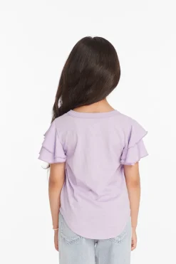 Chaser Brand Rolling Stones Rainbow Script Girls Tee Hot
