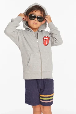 Chaser Brand Rolling Stones Script Logo Boys Zip-up Hoodie Fashion