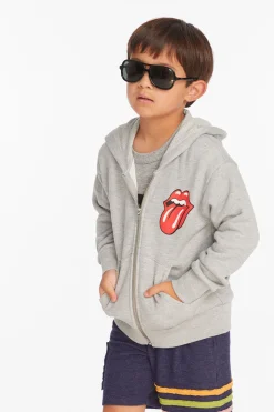 Chaser Brand Rolling Stones Script Logo Boys Zip-up Hoodie Fashion