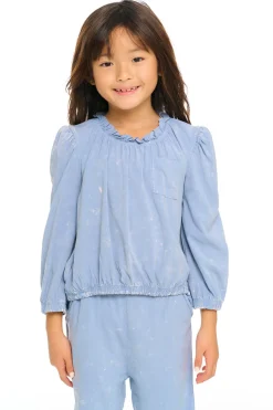 Chaser Brand Ruffle Neck Pocket Shirred Tee Flash Sale