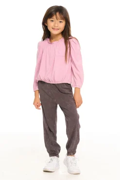 Chaser Brand Ruffle Neck Pocket Shirred Tee Outlet