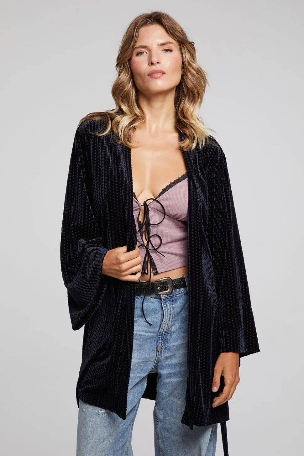 Chaser Brand Salina Check Burnout Kimono Store