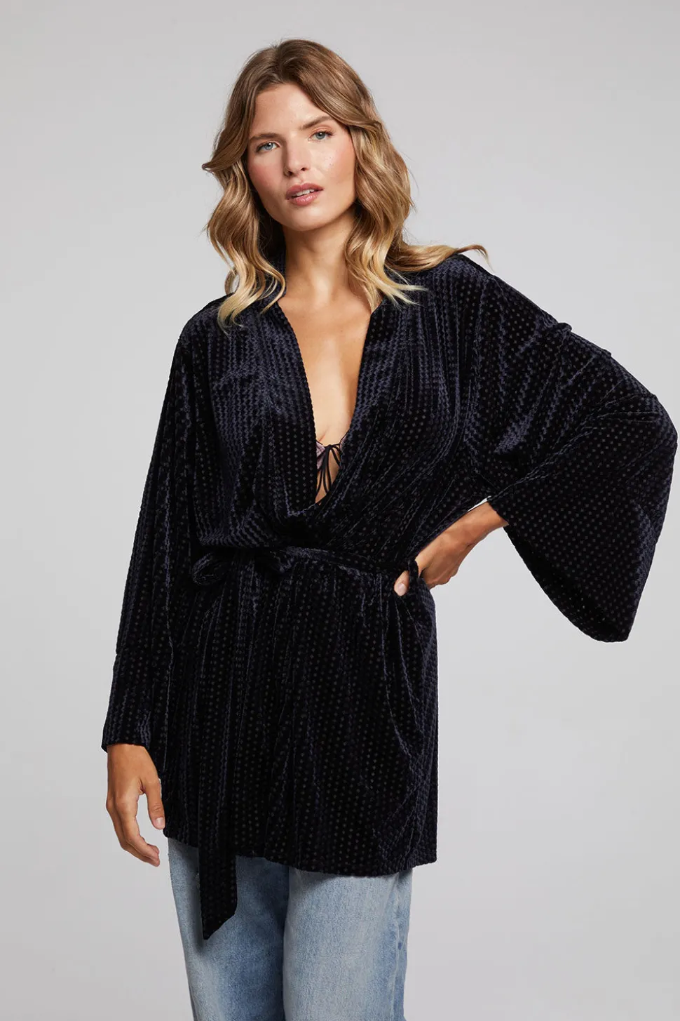 Chaser Brand Salina Check Burnout Kimono Store