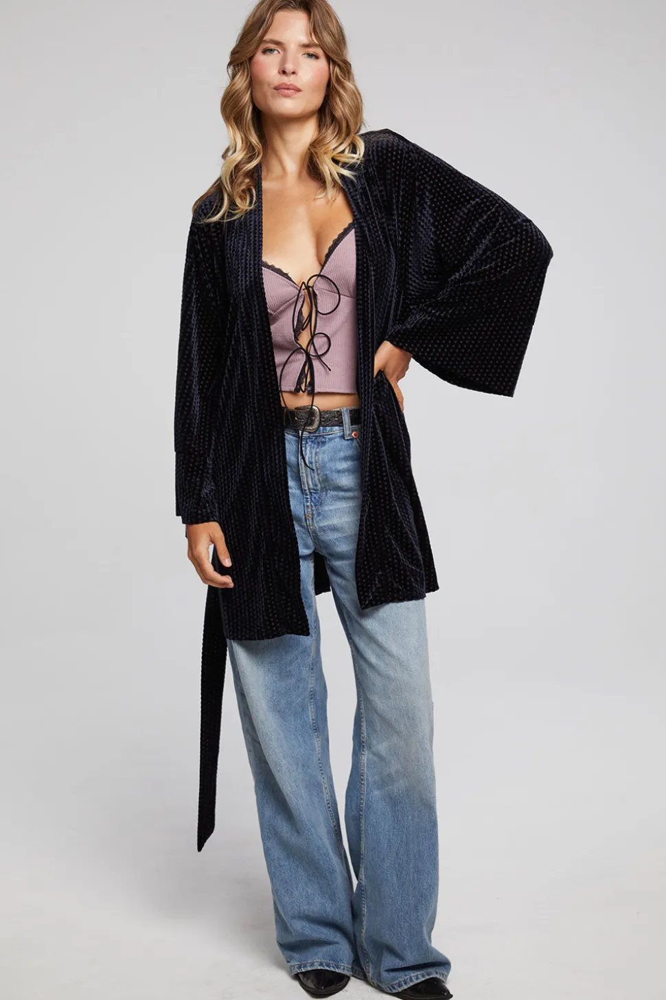 Chaser Brand Salina Check Burnout Kimono Store