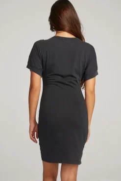 Chaser Brand Saloon Licorice Mini Dress Hot