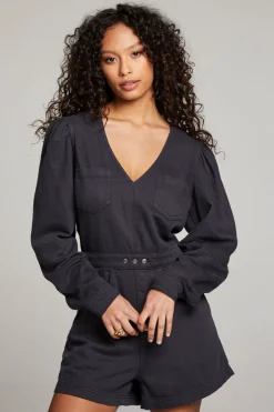 Chaser Brand Sami Licorice Romper Hot