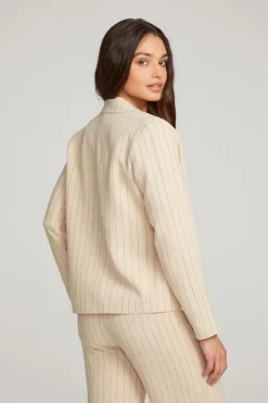 Chaser Brand Santanaa White Pinstripe Blazer Sale