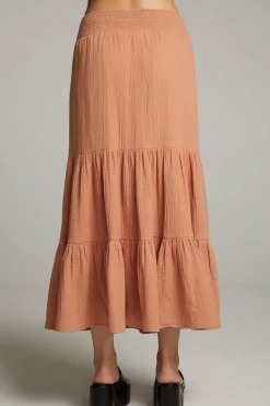 Chaser Brand Seal Bronze Maxi Skirt Flash Sale