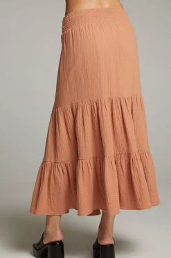 Chaser Brand Seal Bronze Maxi Skirt Flash Sale