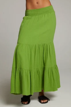 Chaser Brand Seal Piquant Green Maxi Skirt Clearance