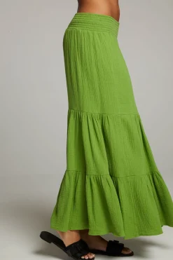 Chaser Brand Seal Piquant Green Maxi Skirt Clearance