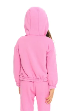 Chaser Brand Semi Cropped Shirred Hoodie Pullover Discount