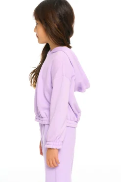 Chaser Brand Semi Cropped Shirred Hoodie Pullover Best