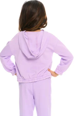 Chaser Brand Semi Cropped Shirred Hoodie Pullover Best