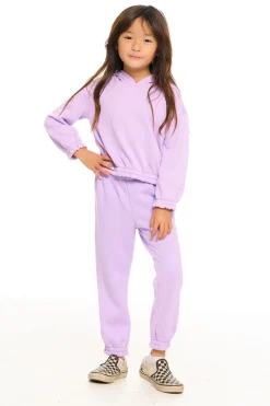 Chaser Brand Semi Cropped Shirred Hoodie Pullover Best