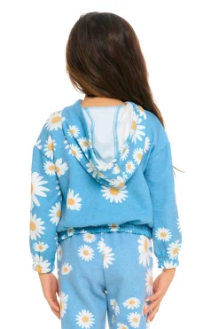 Chaser Brand Semi Cropped Shirred Hoodie Pullover Cheap