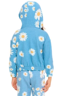 Chaser Brand Semi Cropped Shirred Hoodie Pullover Cheap