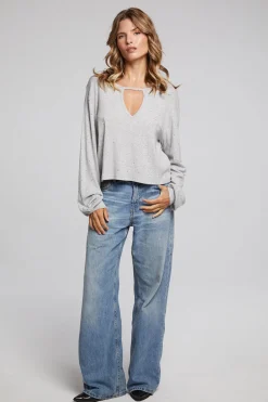 Chaser Brand Servinoo Heather Grey Long Sleeve Flash Sale