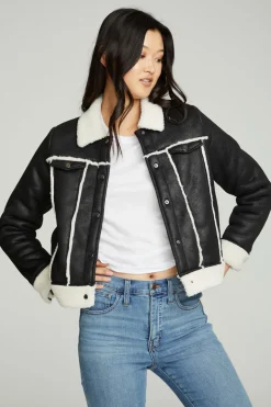 Chaser Brand Shearling Trucker Jacket Hot