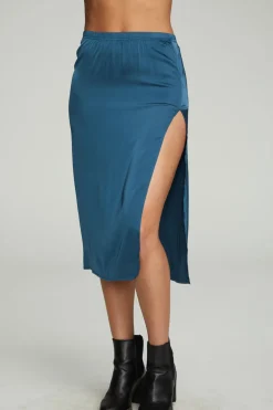 Chaser Brand Side Slit Midi Skirt Outlet