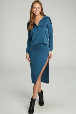 Chaser Brand Side Slit Midi Skirt Outlet