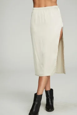 Chaser Brand Side Slit Midi Skirt Flash Sale