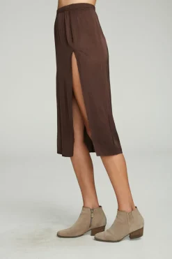 Chaser Brand Side Slit Midi Skirt Best