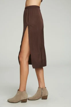 Chaser Brand Side Slit Midi Skirt Best