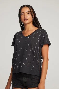 Chaser Brand Silver Martinis Tee New