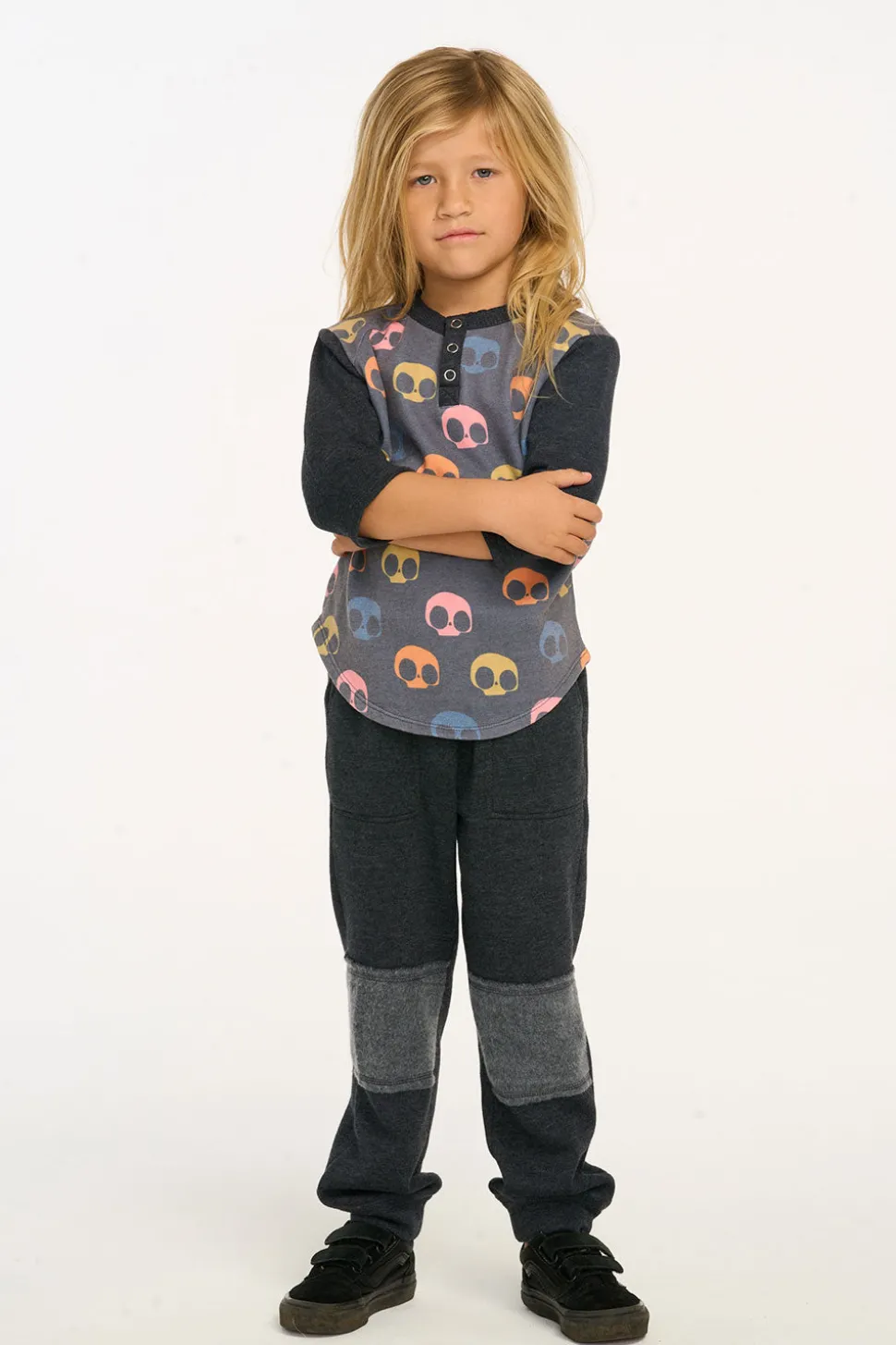 Chaser Brand Skull Candy Henley Tee Discount