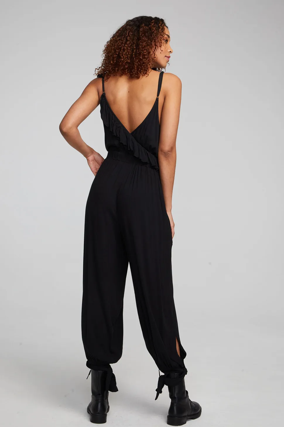 Chaser Brand Slash Shadow Black Jumpsuit Cheap