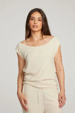 Chaser Brand Sleeveless Bark Dolman Tee Outlet